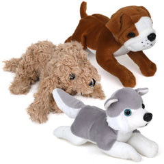 Cute Stuffed Animals for Girls and Boys, Plush and Cuddly Puppy Dog Toys for Kids with Husky, Labradoodle, and Bulldog