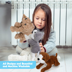 Cute Stuffed Animals for Girls and Boys, Plush and Cuddly Puppy Dog Toys for Kids with Husky, Labradoodle, and Bulldog