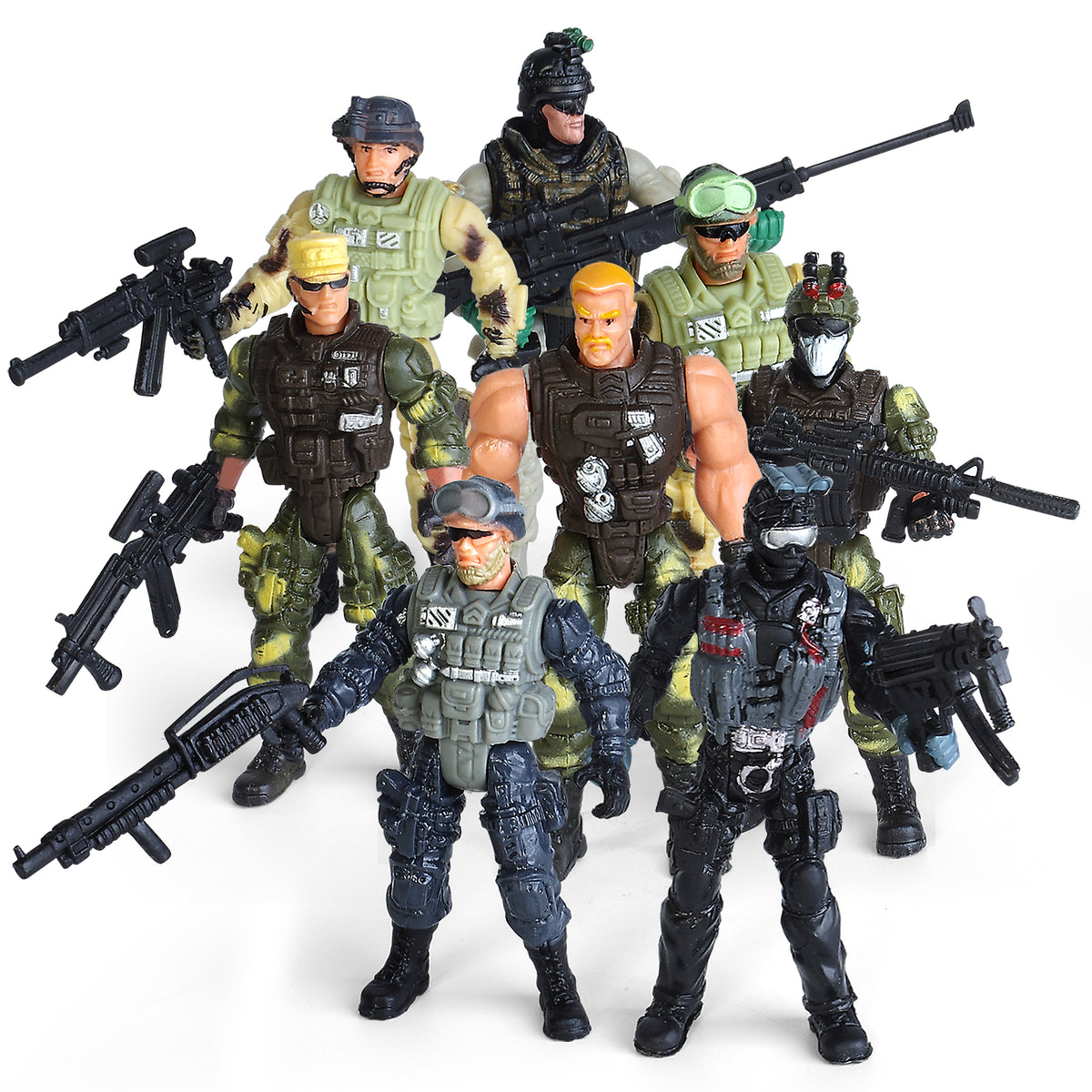 8-Pack Military Toy Soldiers Action Figures Playset