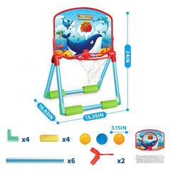 Floating Pool Basketball Hoop - Poolside Game with 3 Water Balls.