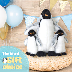 3 Pieces Plush Penguin Set, Mom and Babies, Stuffed Animal Toy Gifts for Kids