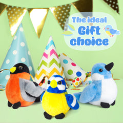 3 Pcs Plush Birds Set, Stuffed Animal Bird Toy Gifts for Kids