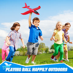 Outdoor Sports Games Play Set - Outside Game Toys in Mesh Carry Bag - Flying Disc, Foam Airplane, Badminton, Scoop Ball Set, Toss, Catch Game Toy