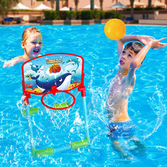 Floating Pool Basketball Hoop - Poolside Game with 3 Water Balls.