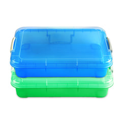 15 Inch Portable Sensory Bin Play Tray with Lid, Fill with Water, Sand, Beads and More