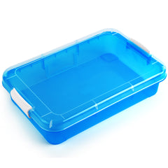 15 Inch Portable Sensory Bin Play Tray with Lid, Fill with Water, Sand, Beads and More