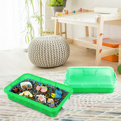 15 Inch Portable Sensory Bin Play Tray with Lid, Fill with Water, Sand, Beads and More