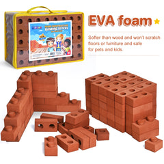 109 Pack Foam Brick Building Blocks for Kids, Builders Set for Construction and Stacking