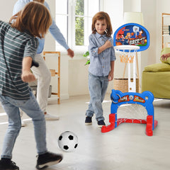 4-in-1 Kids Sports Center, Basketball, Soccer, Golf, Ring Toss Game Playset, Indoor and Outdoor Sports Center for Toddlers