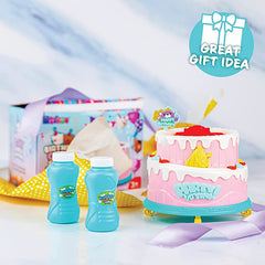 Bubble Birthday Cake Blower with 2 Bottles Bubble Solution