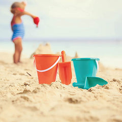 8 Inch Beach Sand Pails and Shovels - Includes 3 Sand Shovels and 3 Pail Buckets