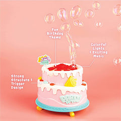 Bubble Birthday Cake Blower with 2 Bottles Bubble Solution