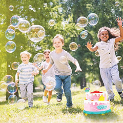 Bubble Birthday Cake Blower with 2 Bottles Bubble Solution