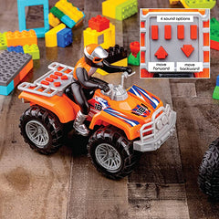 Motorized ATV Vehicle with Lights & Sounds, Battery Powered Toy Quad Bike